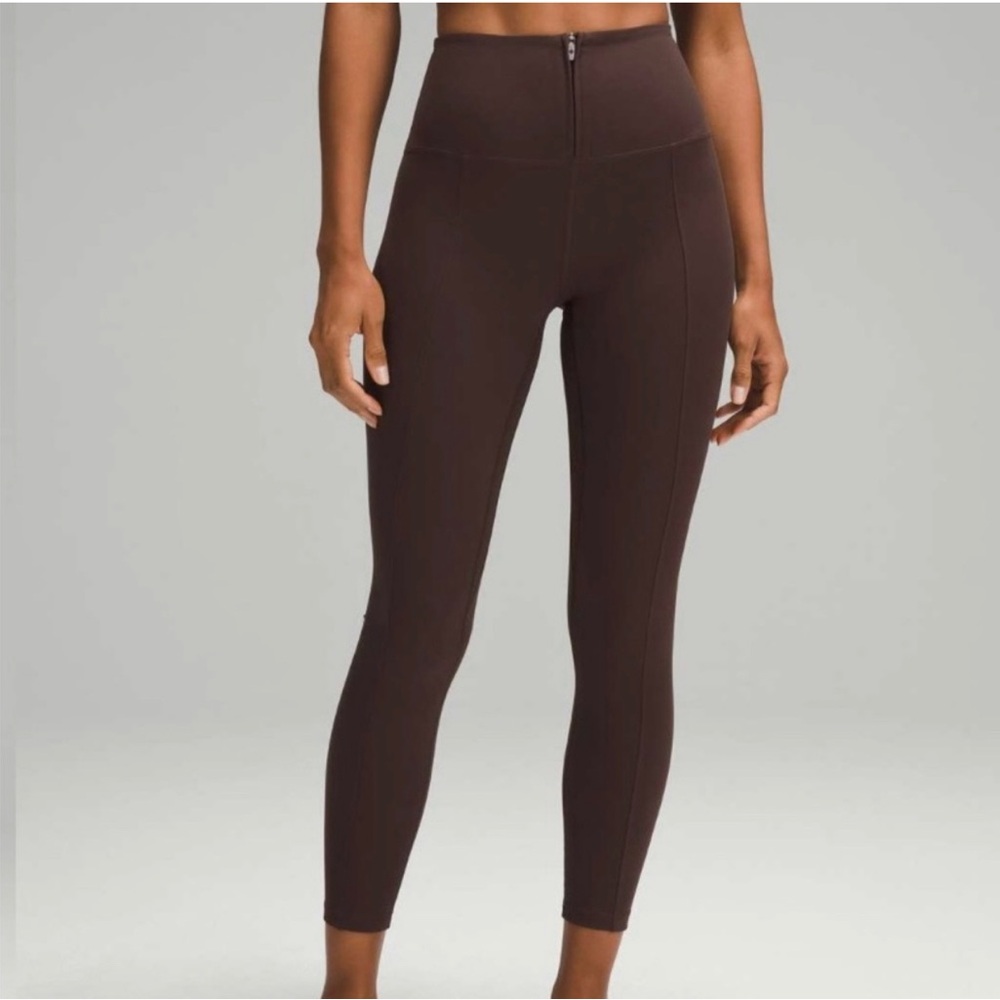 NWT Lululemon Align High Rise Zip Front Pant 25” in Espresso